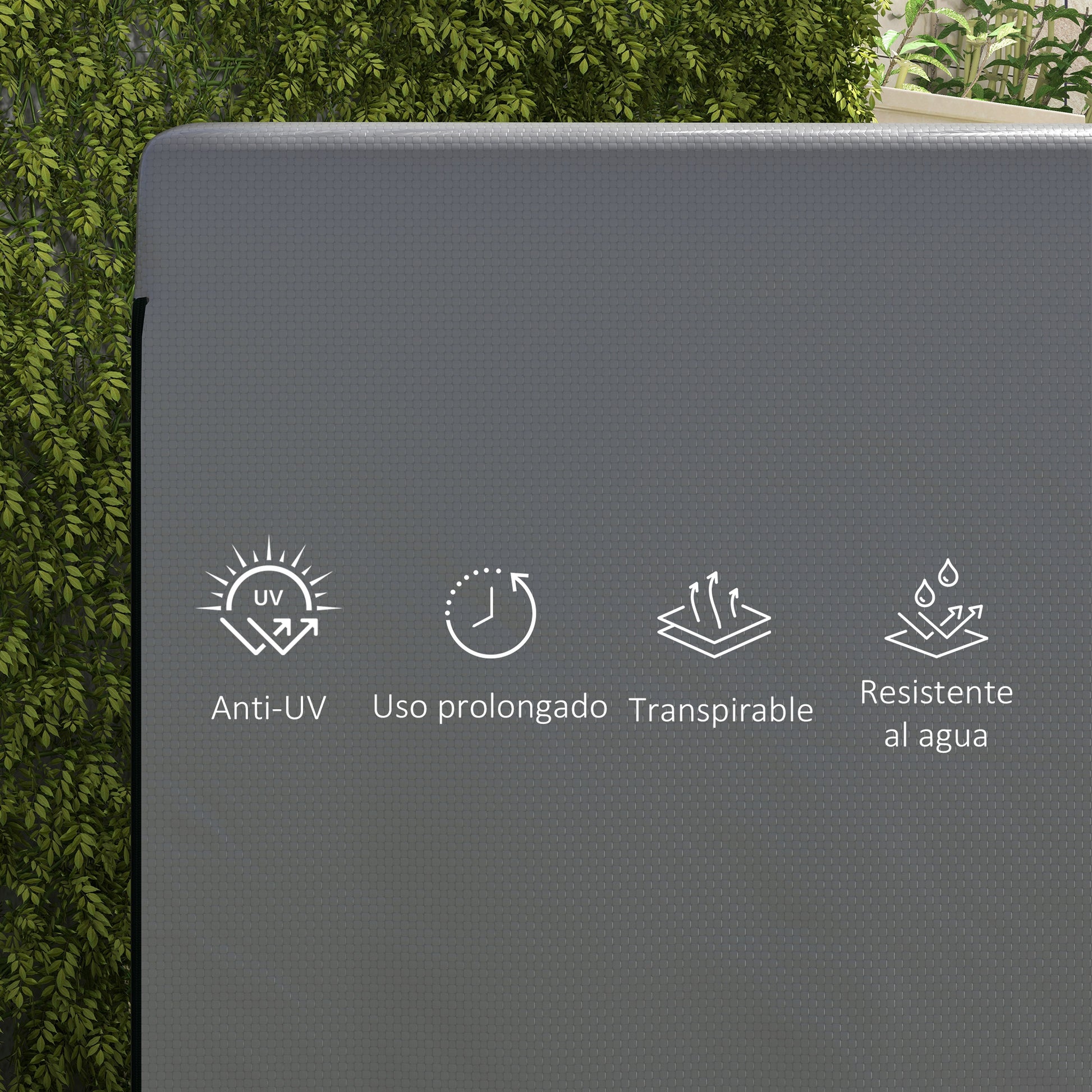 Outsunny Funda Balancín Jardín Funda Columpio Jardín Exterior Cubierta de Columpio con Cremallera Impermeable 215x155x150 cm Gris Oscuro