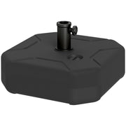 Outsunny Base para Sombrilla Cuadrada, Soporte de Parasol de HDPE, Pie para Sombrilla con Postes Ø38 mm, Ø48 mm, Rellenable de Arena 25 kg o Agua 20 kg, para Jardín, Patio, Terraza, Negro