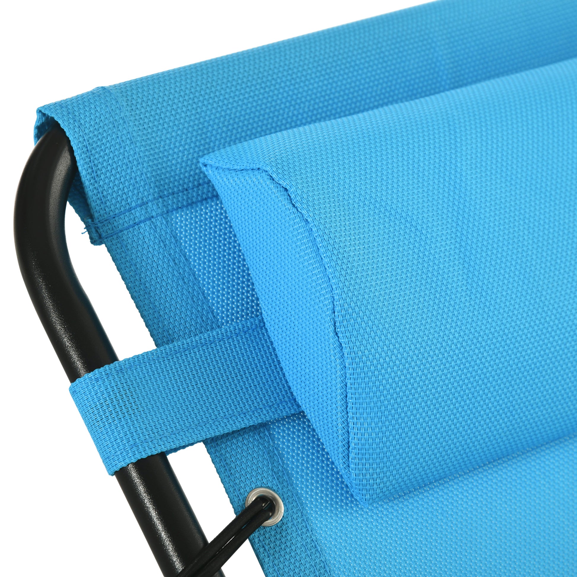 Outsunny Set de 2 Tumbonas Plegables Tumbonas Jardín Exterior con Respaldo Ajustable en 4 Posiciones Sistema de Cordones Marco Acero para Exterior 197x58x30 cm Azul Claro