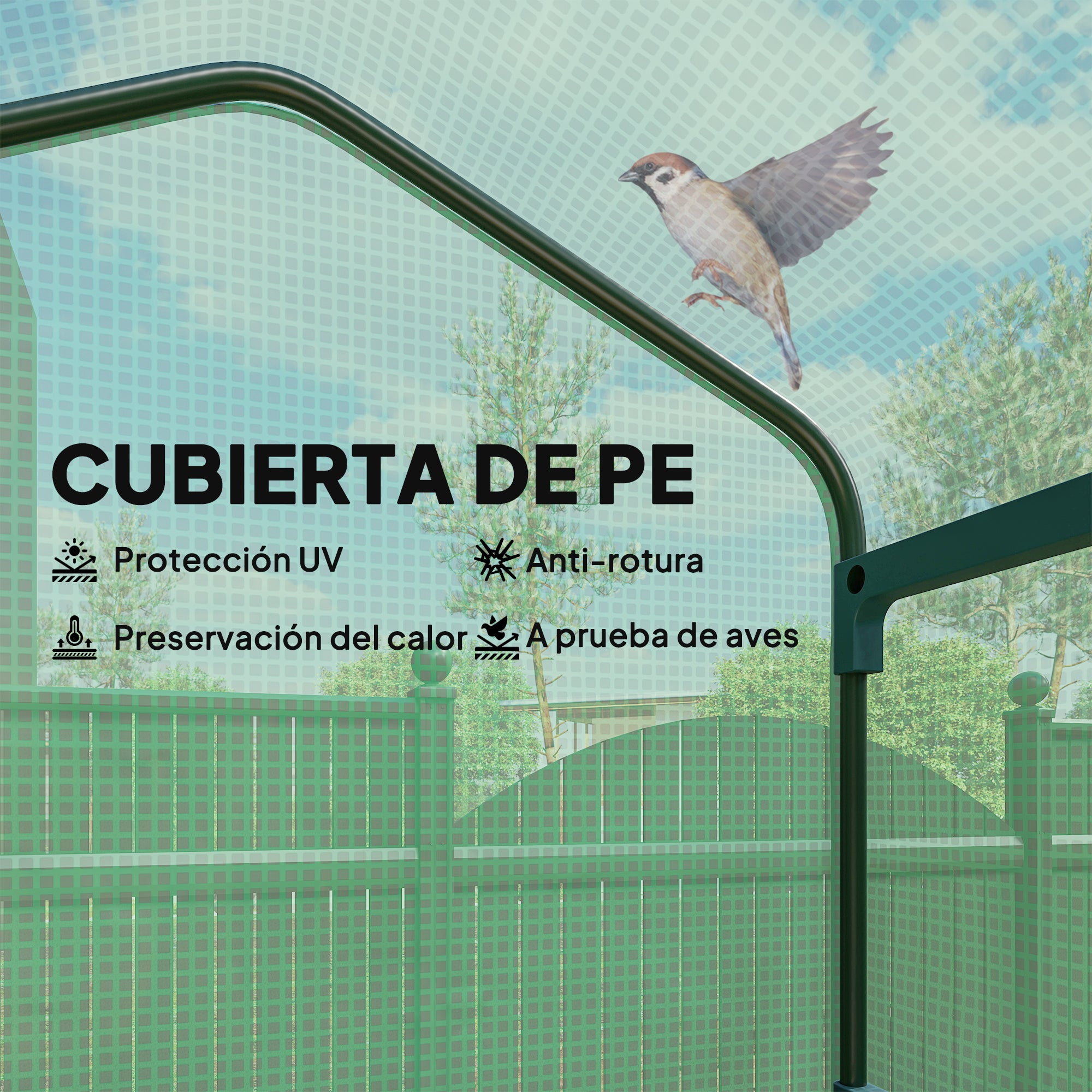 Outsunny Invernadero de Exterior con 4 Estantes y Ruedas, Invernadero de Jardín con Puerta Enrollable, Marco de Acero y Cubierta PE 140g/㎡ Anti-UV, Impermeable para Terraza, Patio, 70x50x165 cm, Verde