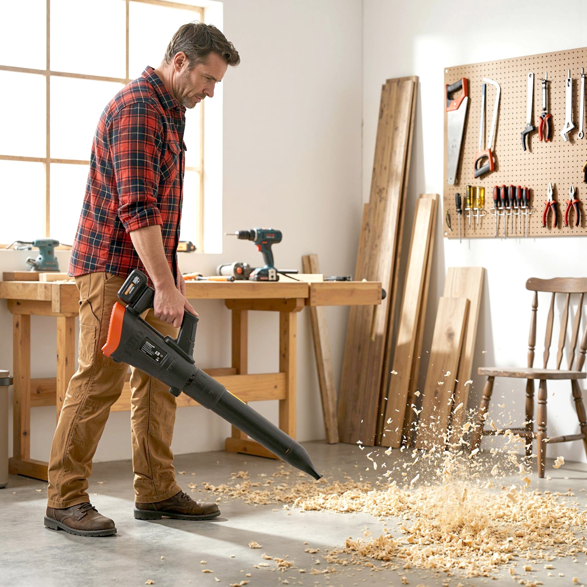 Outsunny Soplador de Hojas sin Cable 18V con 2 Baterías 4.0Ah y Cargador, Motor Sin Escobillas 600W, 3 Velocidades, Correa Hombro, 149 km/h, Soplador Batería Ligero para Hojas, Polvo, Nieve y Residuos