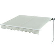Outsunny Toldo Manual Retráctil con Manivela 250x200 cm de Aluminio Ángulo Ajustable Protección Solar para Ventanas Puertas Balcón Exterior Crema
