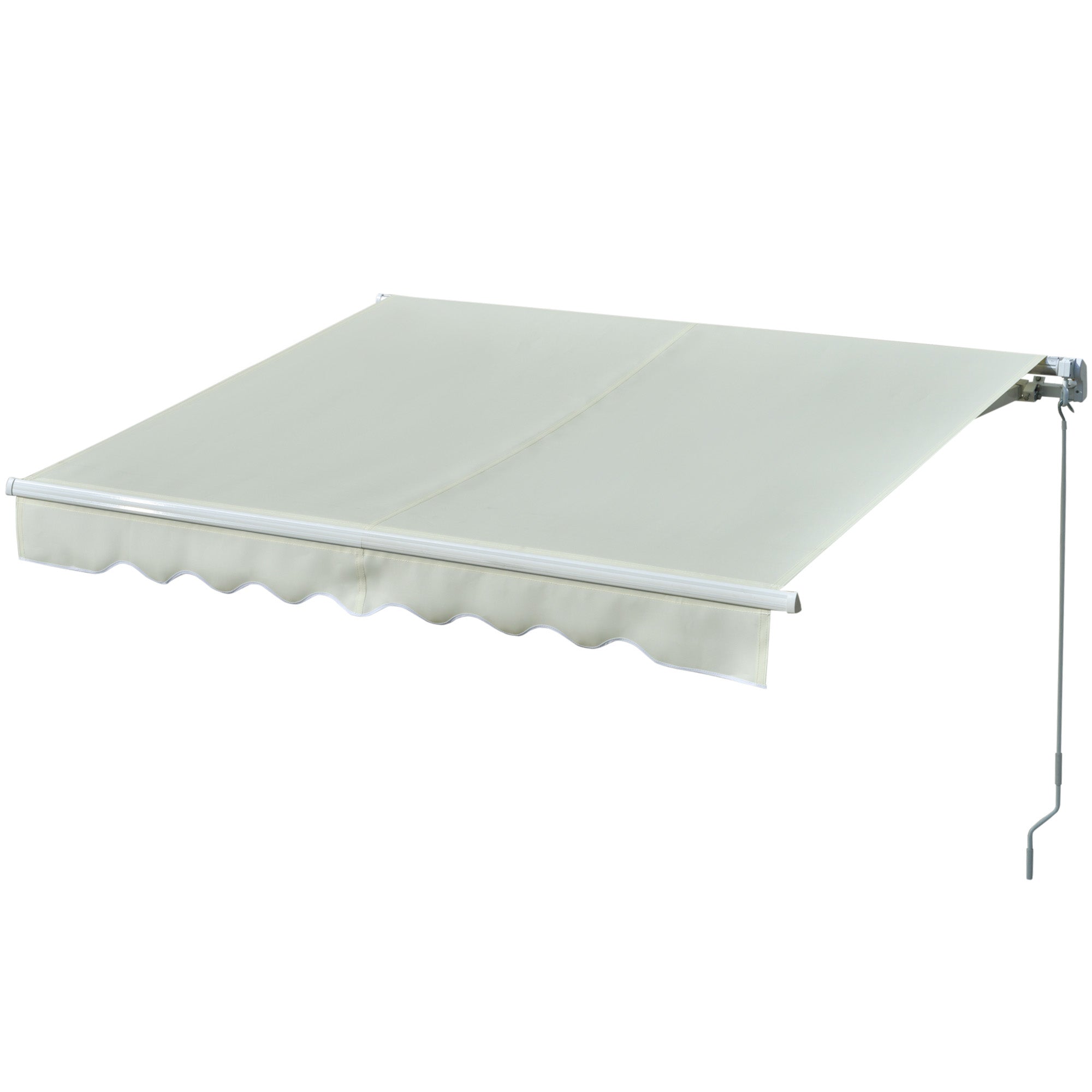 Outsunny Toldo Manual Retráctil con Manivela 250x200 cm de Aluminio Ángulo Ajustable Protección Solar para Ventanas Puertas Balcón Exterior Crema