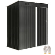 Outsunny Caseta de Jardín Exterior 1,37 m², 163x90x179 cm, Cobertizo de Jardín Exterior Metálico con Puerta con Pestillo y Ranuras de Ventilación, para Almacenamiento de Herramientas, Gris Oscuro