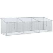 Outsunny Invernadero de Jardín de Policarbonato y Aluminio 180x51x51 cm Vivero Casero con 3 Techos Ajustables Protección UV30+ para Huerto Terraza Patio Transparente