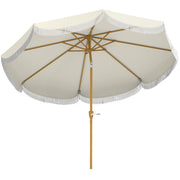 Outsunny Sombrilla Terraza Exterior Ø269 cm Sombrilla de Jardín con Ángulo Ajustable y Manivela Protección UV30+ Parasol para Patio Terraza Beige