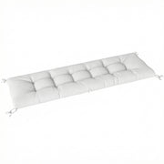 Outsunny Cojín para Banco Exterior, Cojín para Banco y Tumbona de Jardín con Correas de Sujeción, Protección UV50+, Rebote Lento, para Interior y Exterior, 198x65x13 cm, Crema