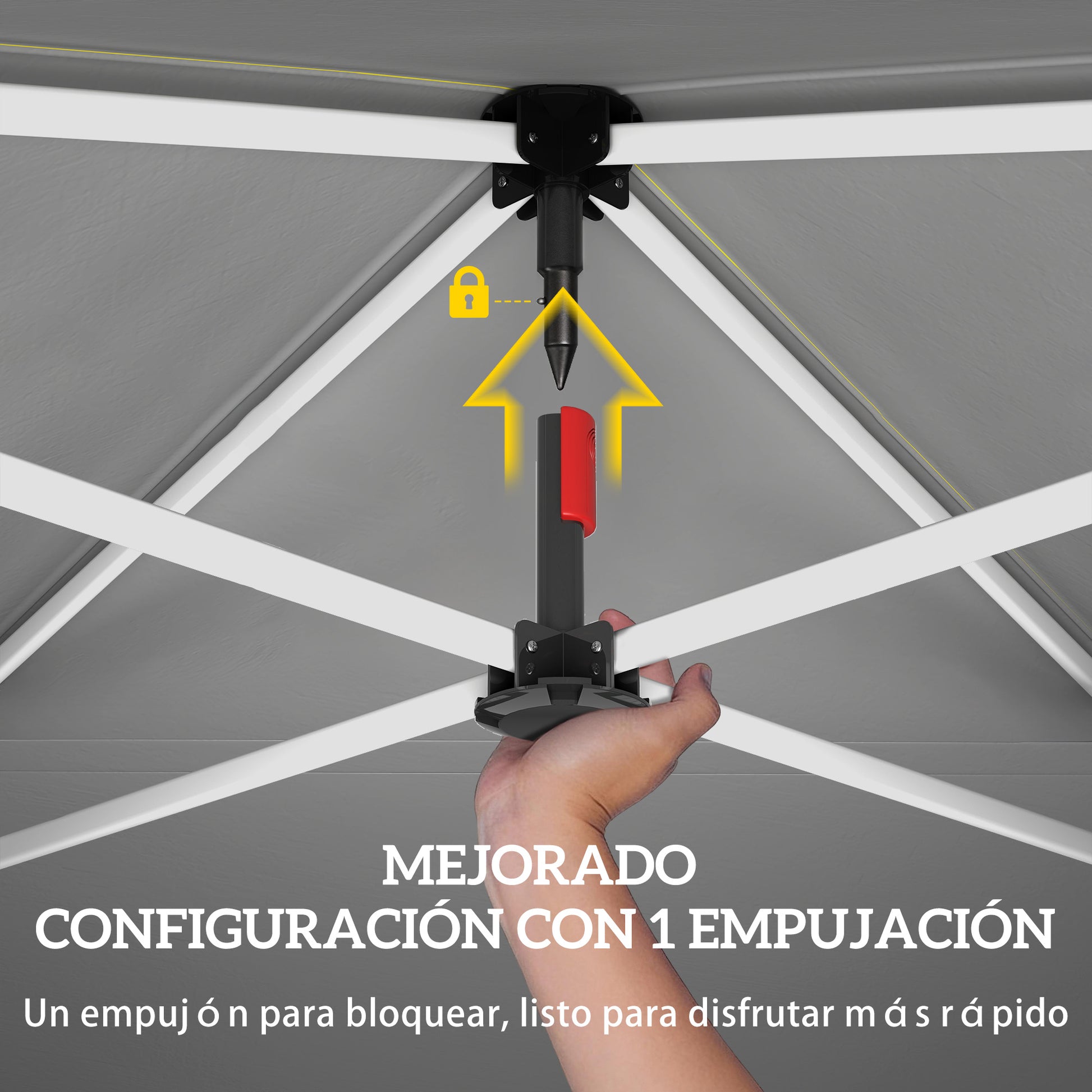 Outsunny Carpa Plegable 3x3 m, Pop-up, con Pared Lateral, Cenador de Jardín con Protección UPF50+, Empuje Central, Altura Ajustable, Bolsa de Transporte, Gazebo para Camping, Exterior, Verde