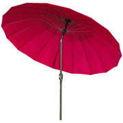 Outsunny Sombrilla Terraza Exterior Ø250 cm Sombrilla de Jardín con Ángulo Inclinable 18 Varillas y Manivela Impermeable Parasol para Patio Terraza Burdeos