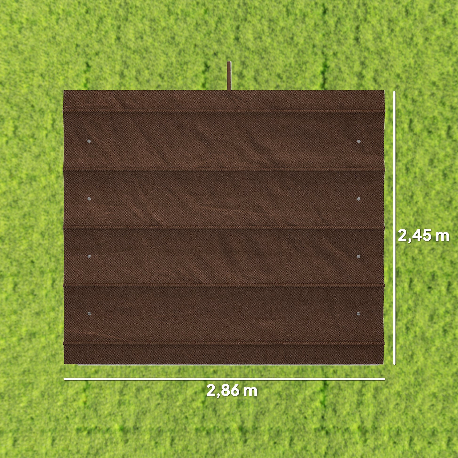 Outsunny Techo de Pérgola 3x2,5 m, Techo de Repuesto Retráctil para Marco de Pérgola de 3x2 m, UV30+, Toldo de Tela Solo para Cenador Jardín con 8 Orificios de Drenaje, Café