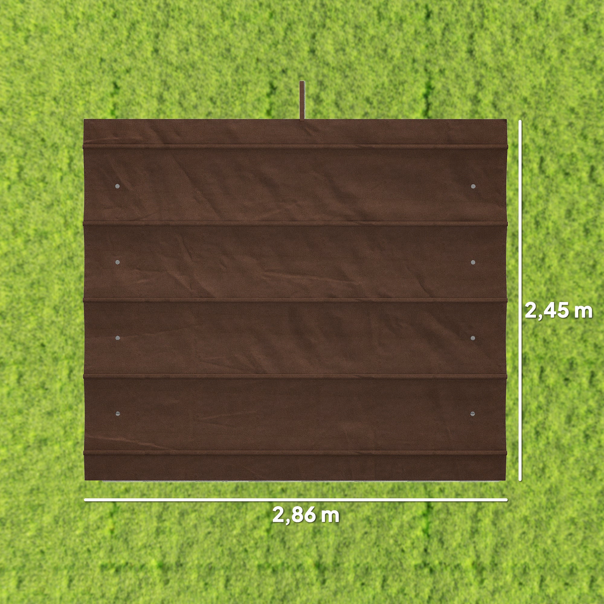 Outsunny Techo de Pérgola 3x2,5 m, Techo de Repuesto Retráctil para Marco de Pérgola de 3x2 m, UV30+, Toldo de Tela Solo para Cenador Jardín con 8 Orificios de Drenaje, Café