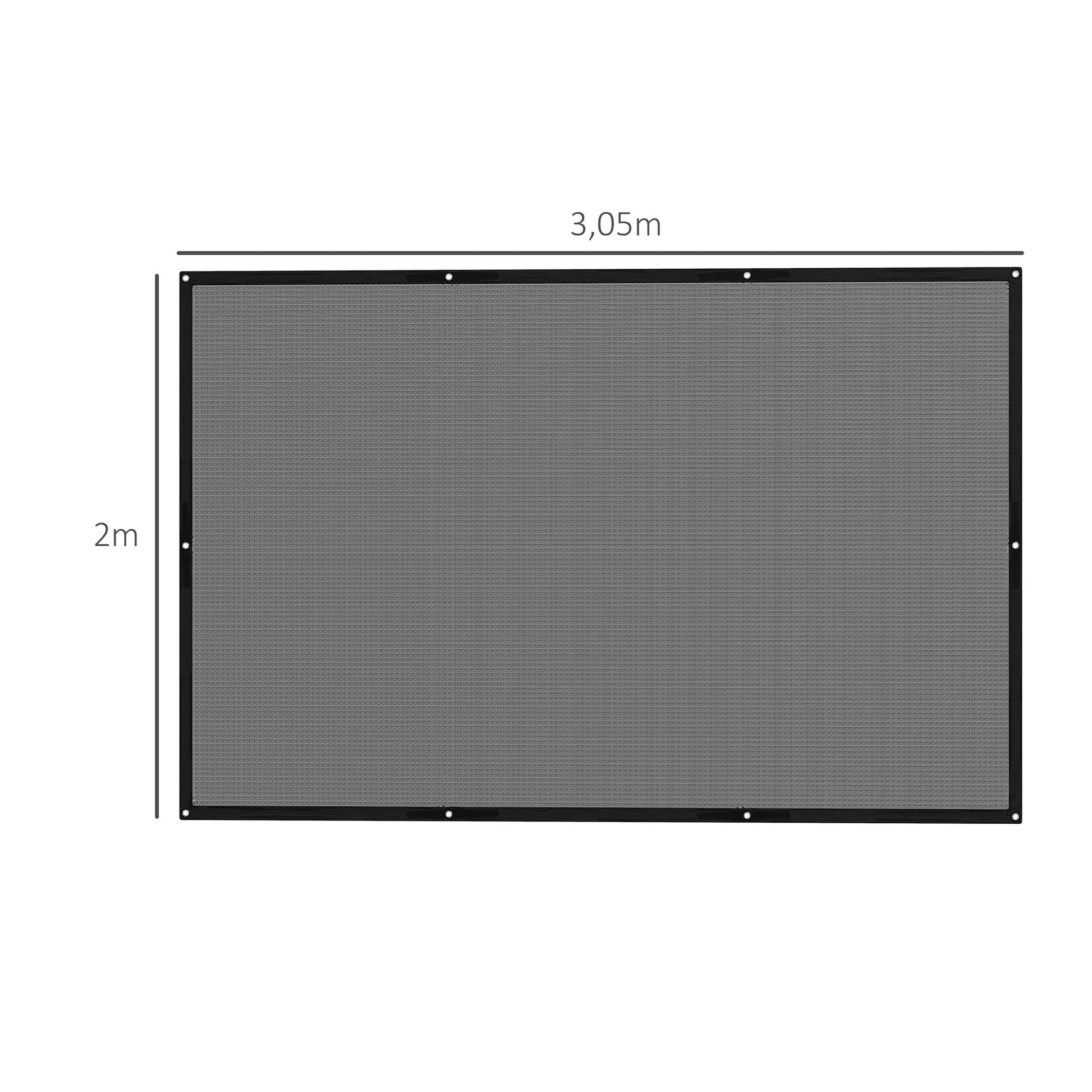 Outsunny Toldo Vela de Sombra Rectangular 3x2 m Toldo de Jardín Protección Solar 65% Transpirable y Anticongelante para Patio Terraza Balcón Negro