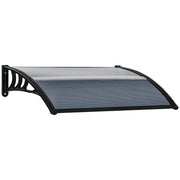 Outsunny Marquesina Exterior para Puertas y Ventanas 100x75 cm Tejadillo de Protección contra Sol y Lluvia con Cubierta de Policarbonato Soporte de Aluminio Negro