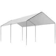 Outsunny Carpa Garaje para Coche 3x6 m, Cochera Exterior Portátil con Marco de Acero Galvanizado, Impermeable, Anti-UV, Pabellón Gazebo de Jardín con Accesorios, para Eventos, Fiestas, Blanco