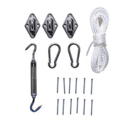 Outsunny Toldos Accesorios para Toldo Vela Cuerda Gancho Conjunto Fijacion de Acero Inoxidable
