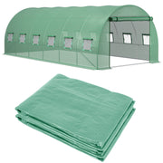 Outsunny Plásticos para Invernaderos 6x3x2 m Cubierta de Repuesto para Invernadero de Polietileno con 12 Ventanas y Puerta Enrollable Protección de Plantas para Jardín Verde