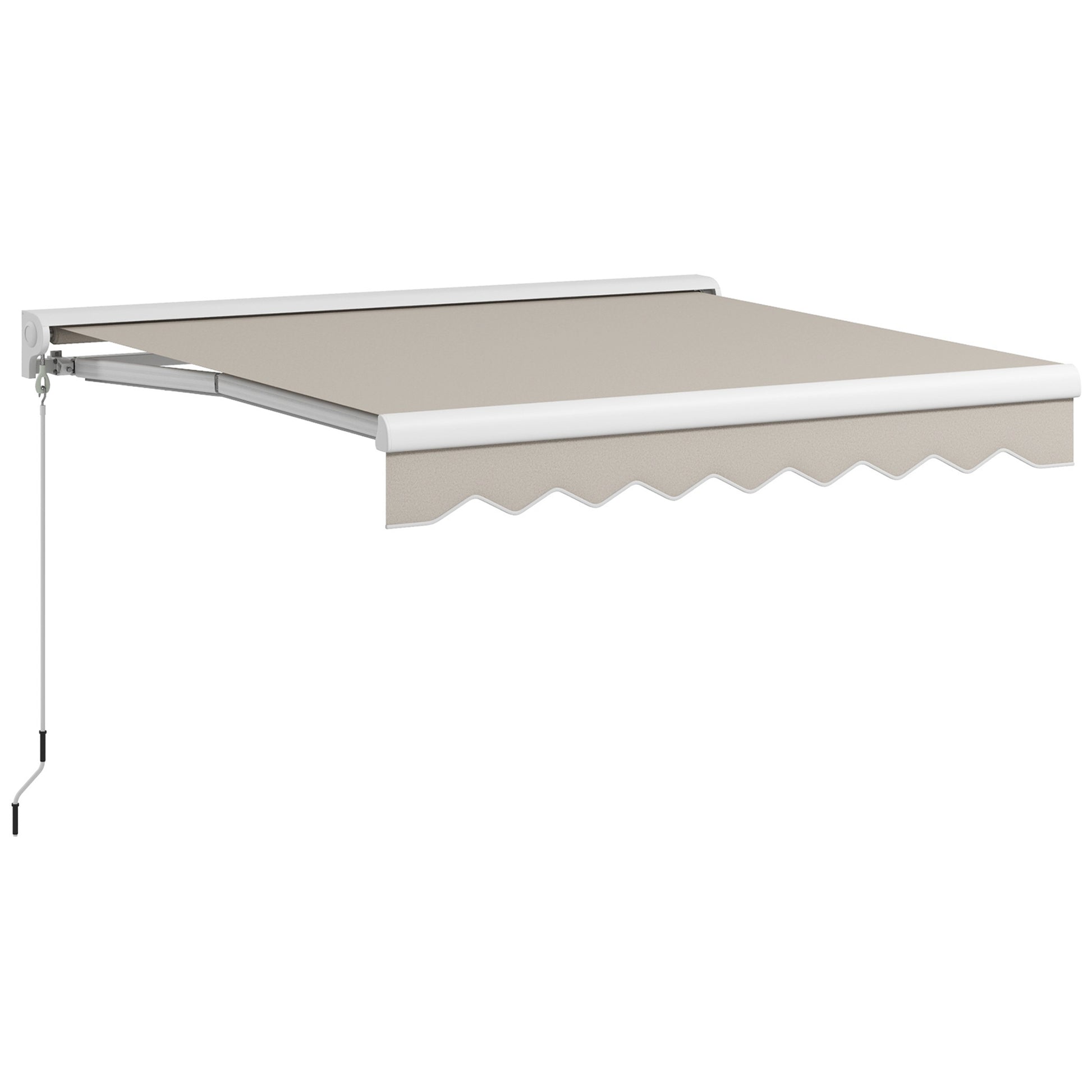 Outsunny Toldo Retráctil Eléctrico o Manual 250x200 cm Toldo Portátil Toldo para Balcón con Mando a Distancia Manivela Manual y Marco de Aluminio para Ventana Puerta Terraza Patio Crema