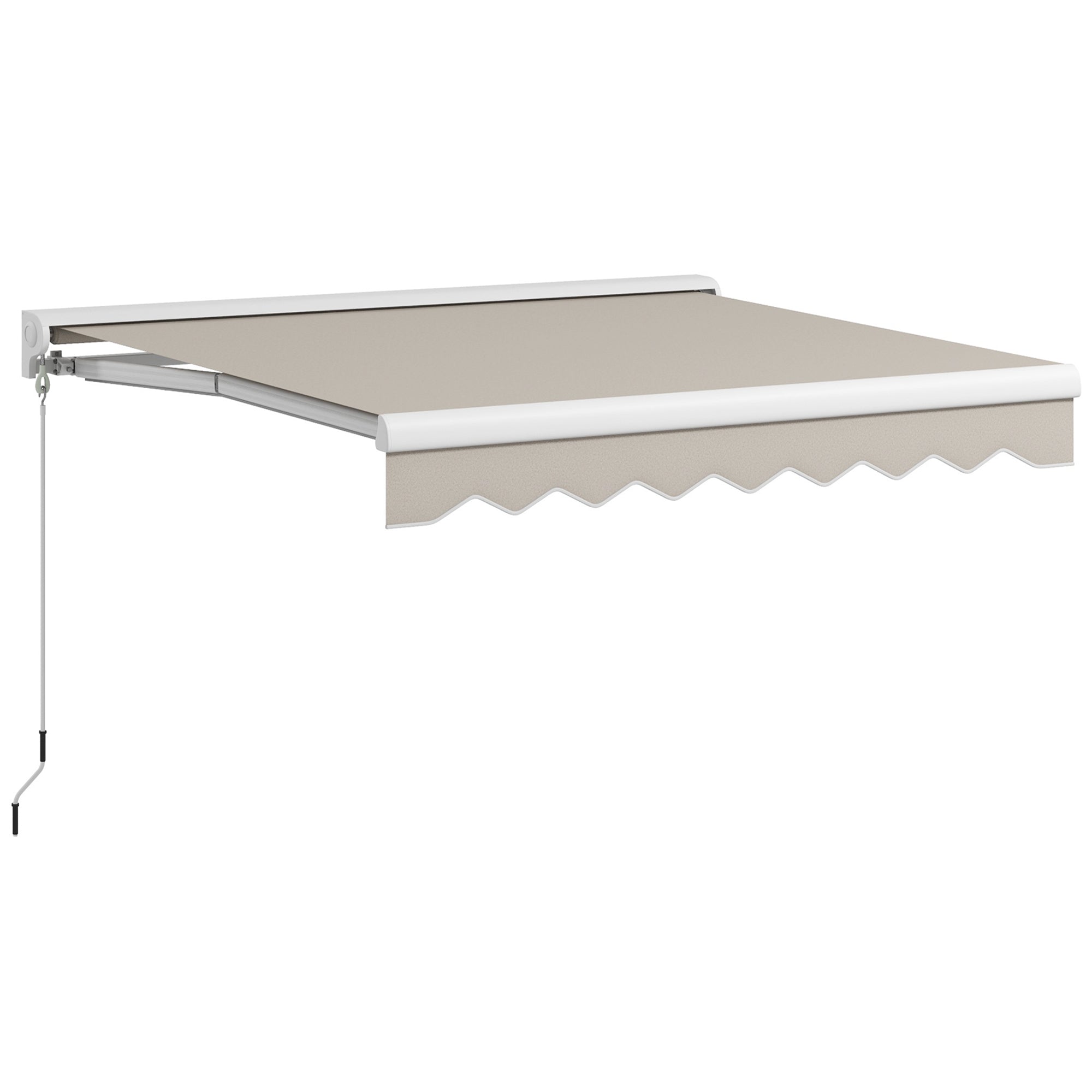 Outsunny Toldo Retráctil Eléctrico o Manual 250x200 cm Toldo Portátil Toldo para Balcón con Mando a Distancia Manivela Manual y Marco de Aluminio para Ventana Puerta Terraza Patio Crema