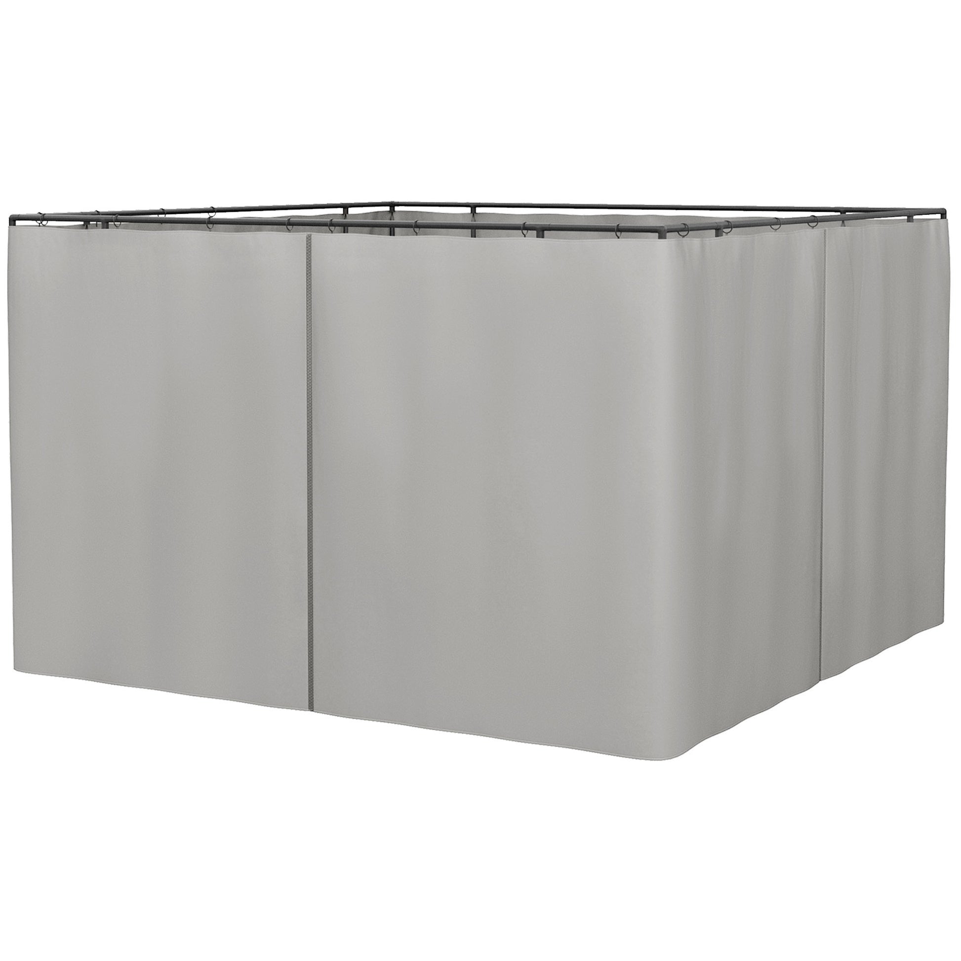Outsunny 4 Paredes Laterales para Cenador 3x2 m Laterales de Carpa con Ganchos Cortinas sin Ventanas Reemplazo Lateral para Carpa de Jardín Exterior Fiesta Gris Claro