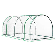 Outsunny Invernadero de Exterior 200x100x80 cm Invernadero de Jardín Tipo Túnel con Marco de Acero y Cubierta de PVC para Cultivo de Plantas Tomates Transparente