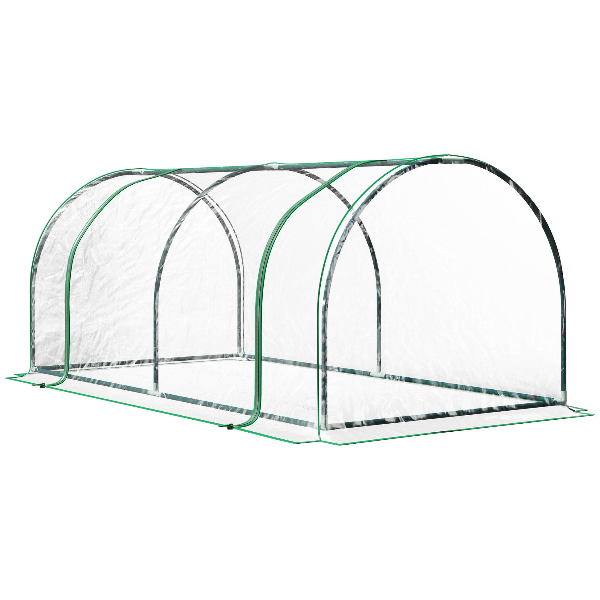 Outsunny Invernadero de Exterior 200x100x80 cm Invernadero de Jardín Tipo Túnel con Marco de Acero y Cubierta de PVC para Cultivo de Plantas Tomates Transparente