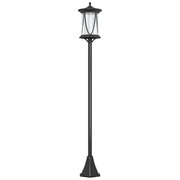 Outsunny Farola Solar Luz Solar de Exterior con Panel Solar Encendido y Apagado Automático IP44 para Terraza Patio 17x17x127 cm Negro