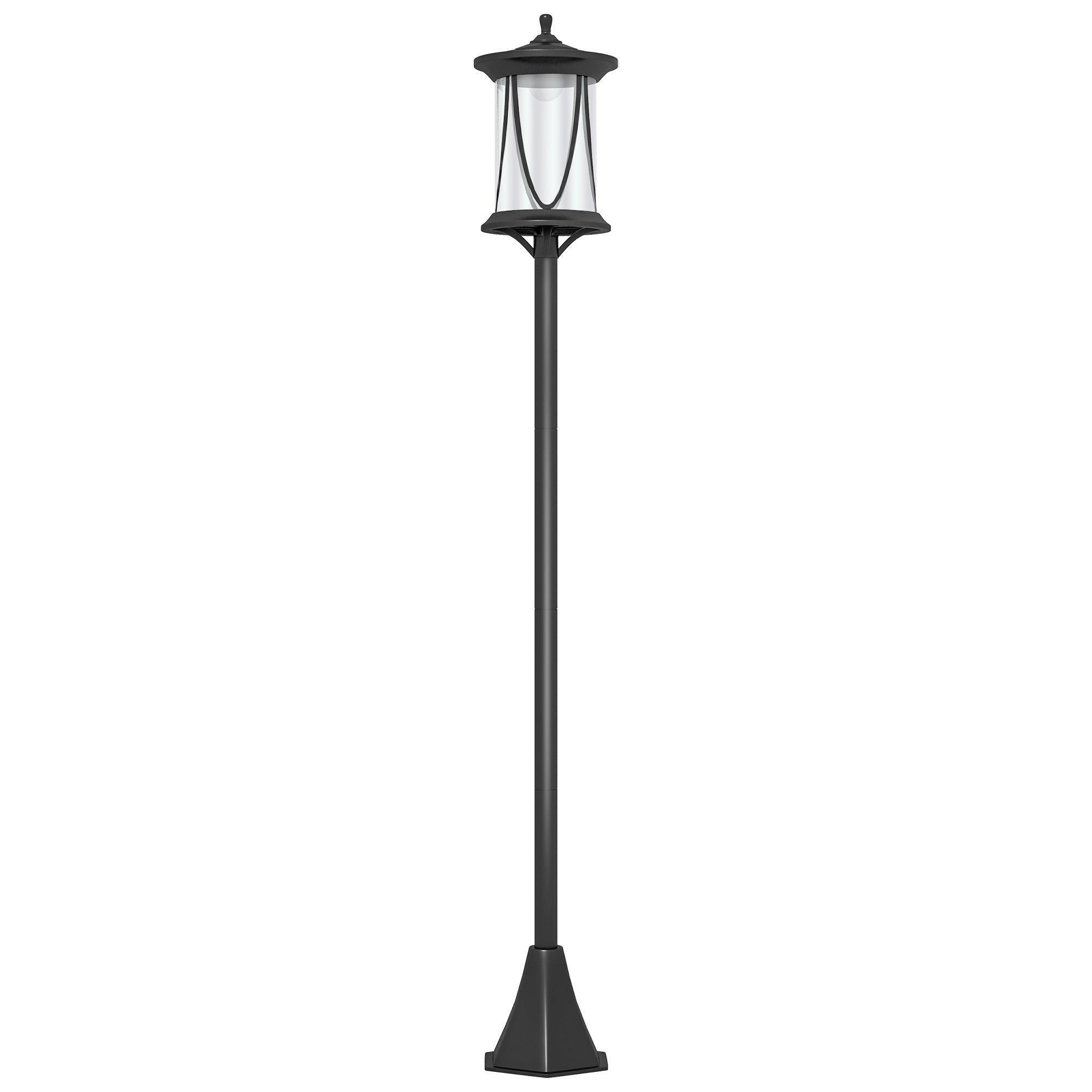 Outsunny Farola Solar Luz Solar de Exterior con Panel Solar Encendido y Apagado Automático IP44 para Terraza Patio 17x17x127 cm Negro