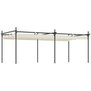 Outsunny Pérgola con Techo 6x3 m Retráctil Pérgola de Aluminio Cenador con Tela de Poliéster Anti-UV Resistente al Agua Pabellón para Jardín Patio Terraza Exterior Crema