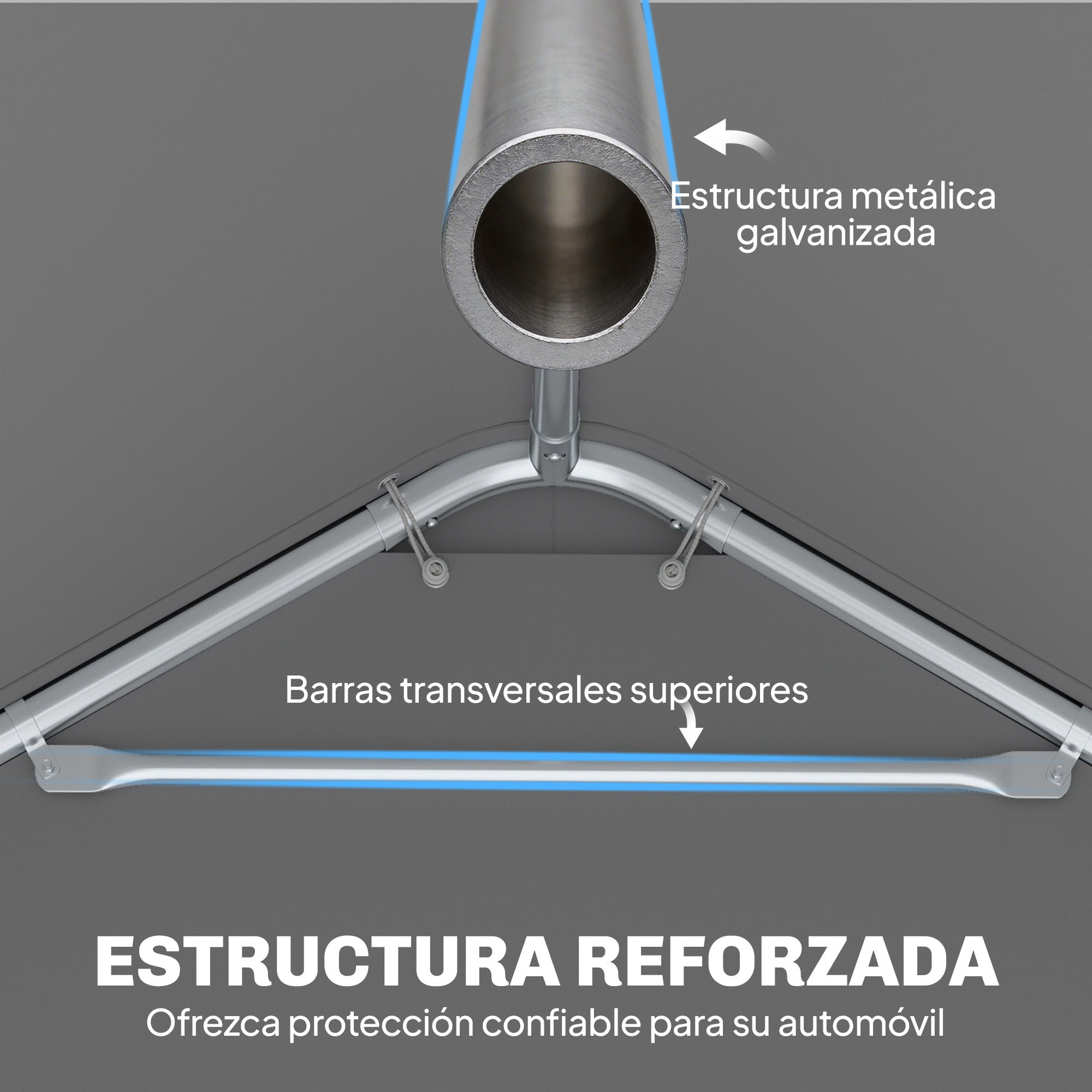 Outsunny Carpa Garaje Portátil 3x6 m Garaje Exterior para Coche Impermeable con 2 Puertas Enrollables y 6 Ventanas Malla Altura Ajustable Marco Acero Galvanizado UPF30+ Cobertizo de Almacenaje Blanco