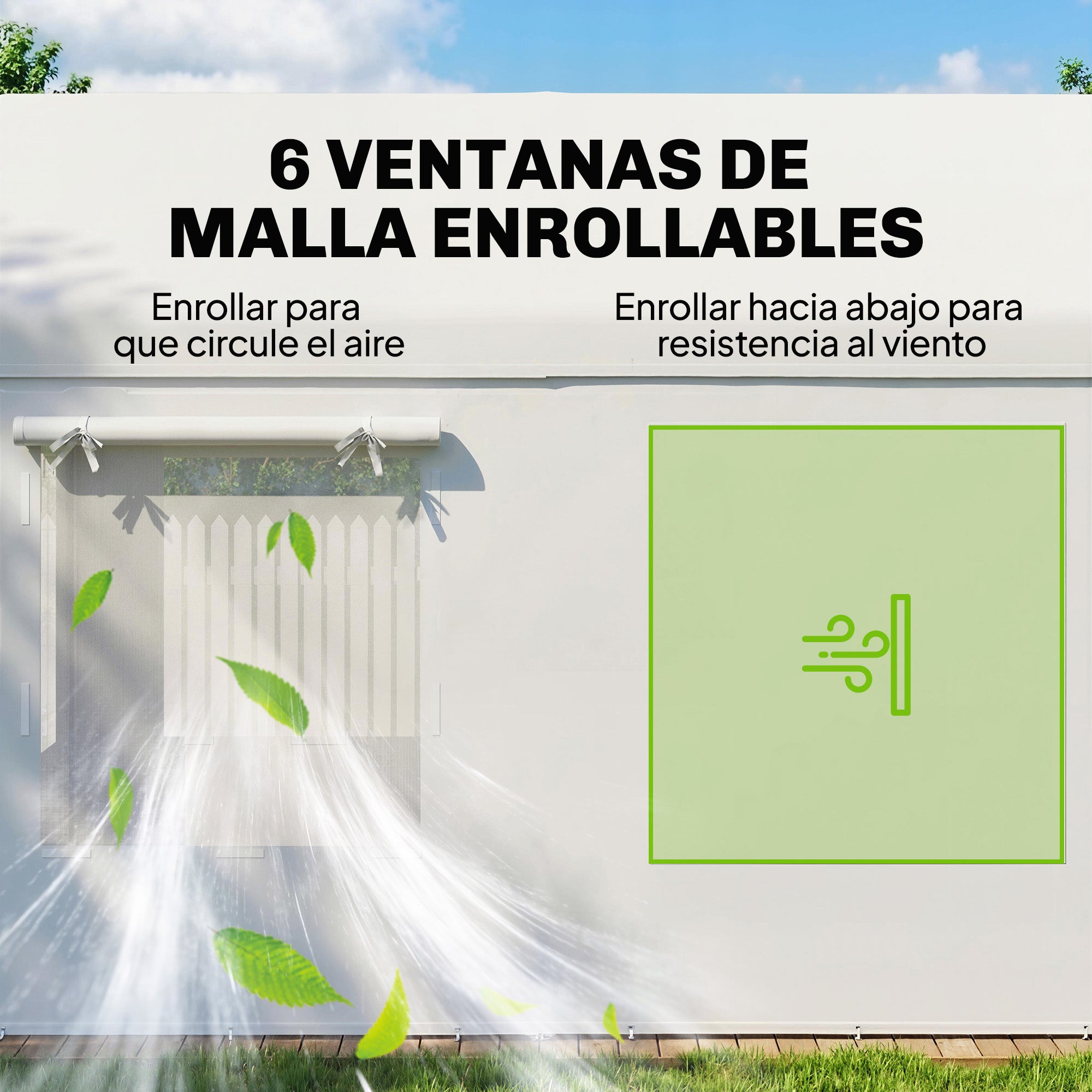 Outsunny Carpa Garaje Portátil 3x6 m Garaje Exterior para Coche Impermeable con 2 Puertas Enrollables y 6 Ventanas Malla Altura Ajustable Marco Acero Galvanizado UPF30+ Cobertizo de Almacenaje Blanco
