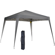 Outsunny Carpa Plegable 2,4x2,4m Cenador de Jardín Impermeable Diseño Pop Up de Acero y Cubierta de Tela Oxford Gazebo para Exterior Gris
