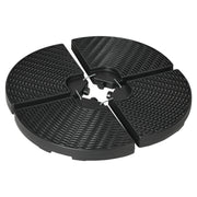Outsunny Base para Sombrilla de 4 Piezas Soporte para Parasol Rellenable con Arena 68 kg o Agua 52 L para Jardín Patio Terraza Negro