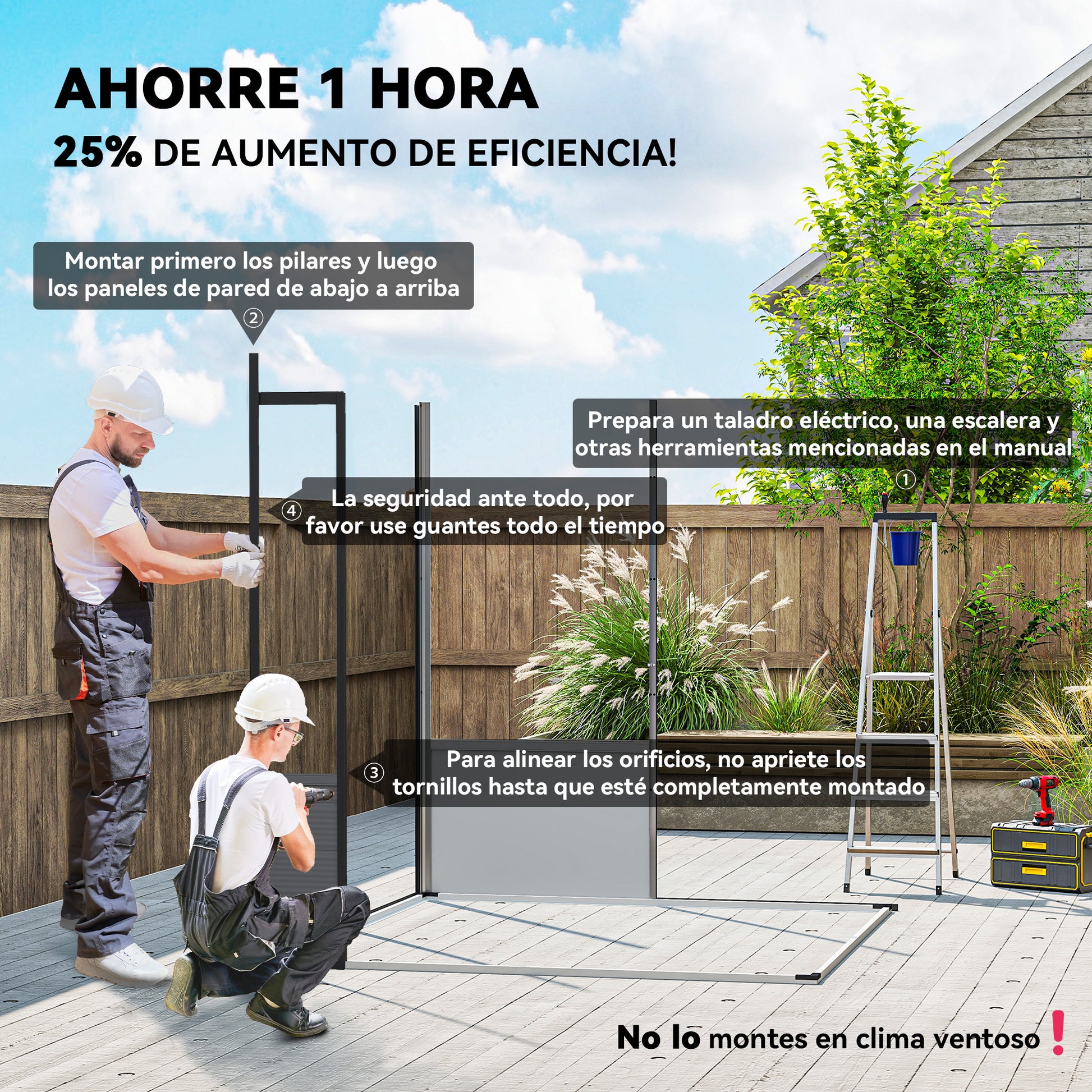 Outsunny Caseta de Jardín Exterior, 3,24 m², 190x191x215 cm, Cobertizo de Jardín Exterior, Puerta Corredera con Pestillo, Ventana y Ventilación, para Almacenamiento de Herramientas, Gris Claro