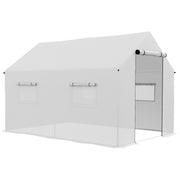Outsunny Invernadero de Exterior 2x3x2 m Invernadero de Túnel con 4 Ventanas de Malla y Puerta con Cremallera Invernadero de Huerto Anti-UV para Patio Jardín Terraza Blanco