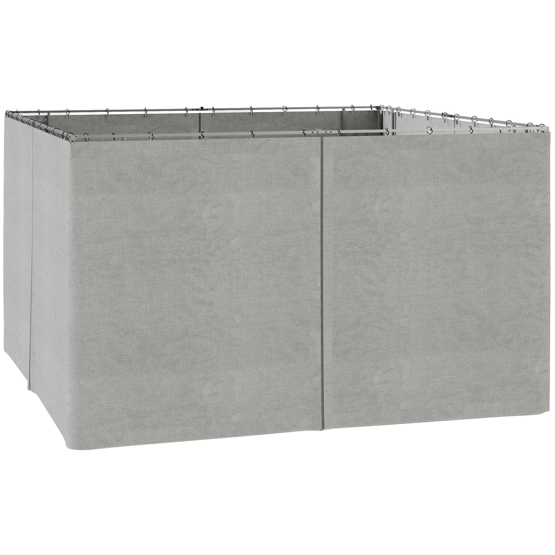 Outsunny 4 Paredes Laterales para Cenador 3,5x2 m Laterales de Carpa con Ganchos Cortinas sin Ventanas Reemplazo Lateral para Carpa de Jardín Exterior Fiesta Gris Claro