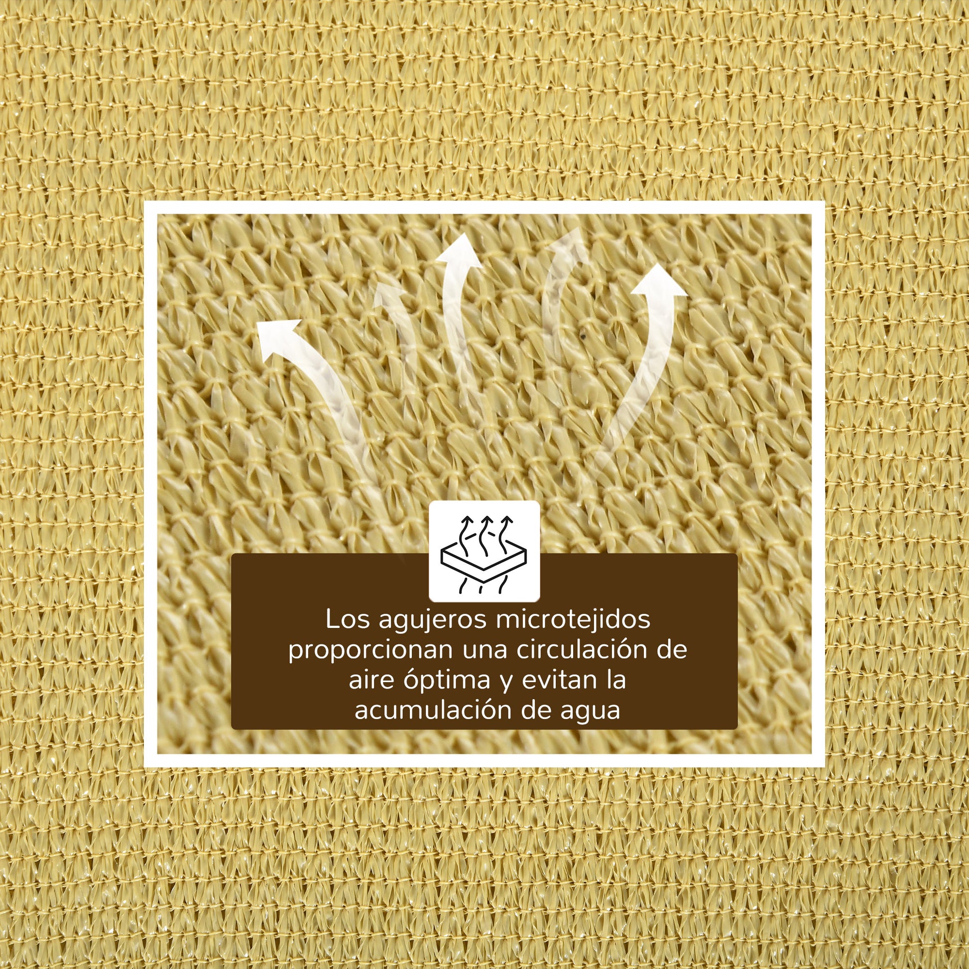 Outsunny Toldo Vela de Sombra Rectangular 6x4 m Toldo de Terraza Protección Rayos UV para Exterior Patio Jardín Beige