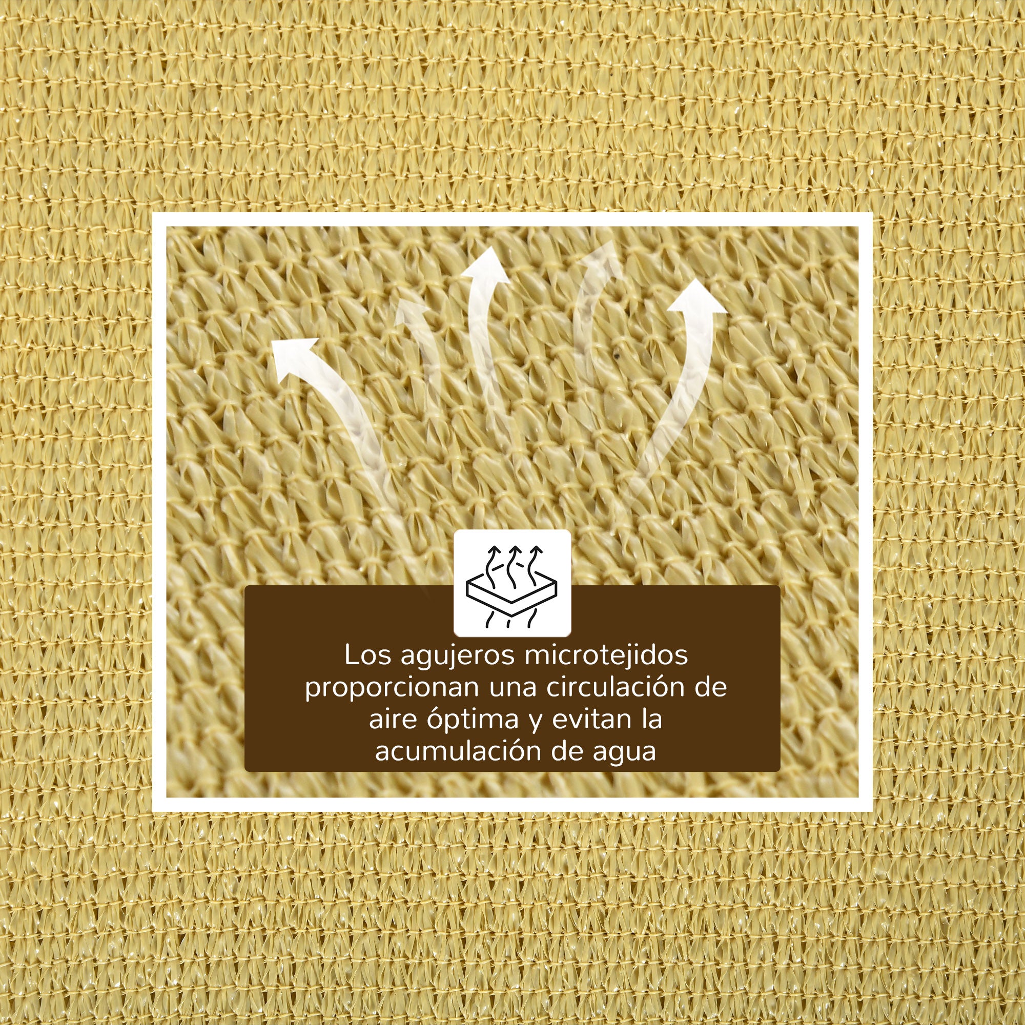 Outsunny Toldo Vela de Sombra Rectangular 6x4 m Toldo de Terraza Protección Rayos UV para Exterior Patio Jardín Beige