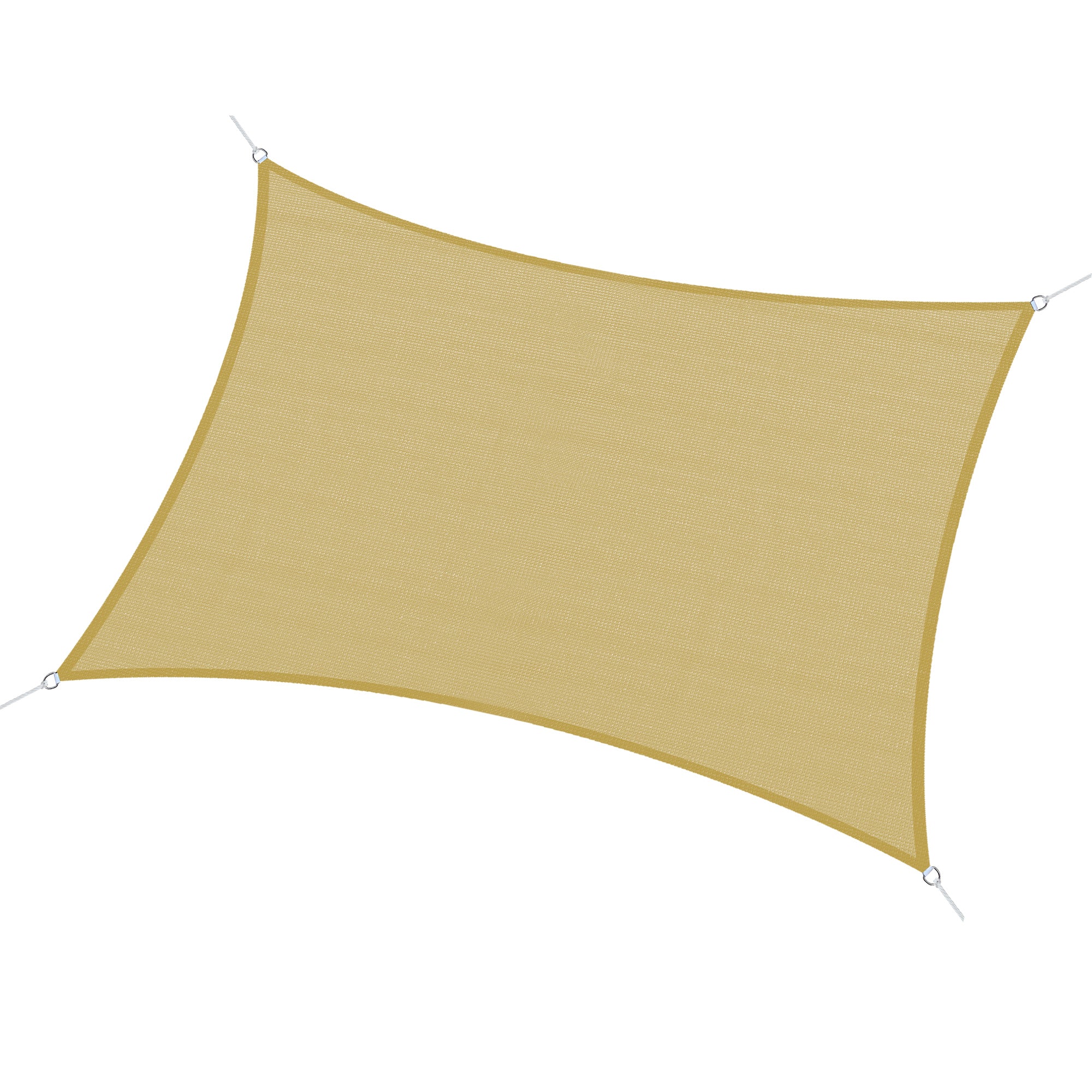 Outsunny Toldo Vela de Sombra Rectangular 6x4 m Toldo de Terraza Protección Rayos UV para Exterior Patio Jardín Beige