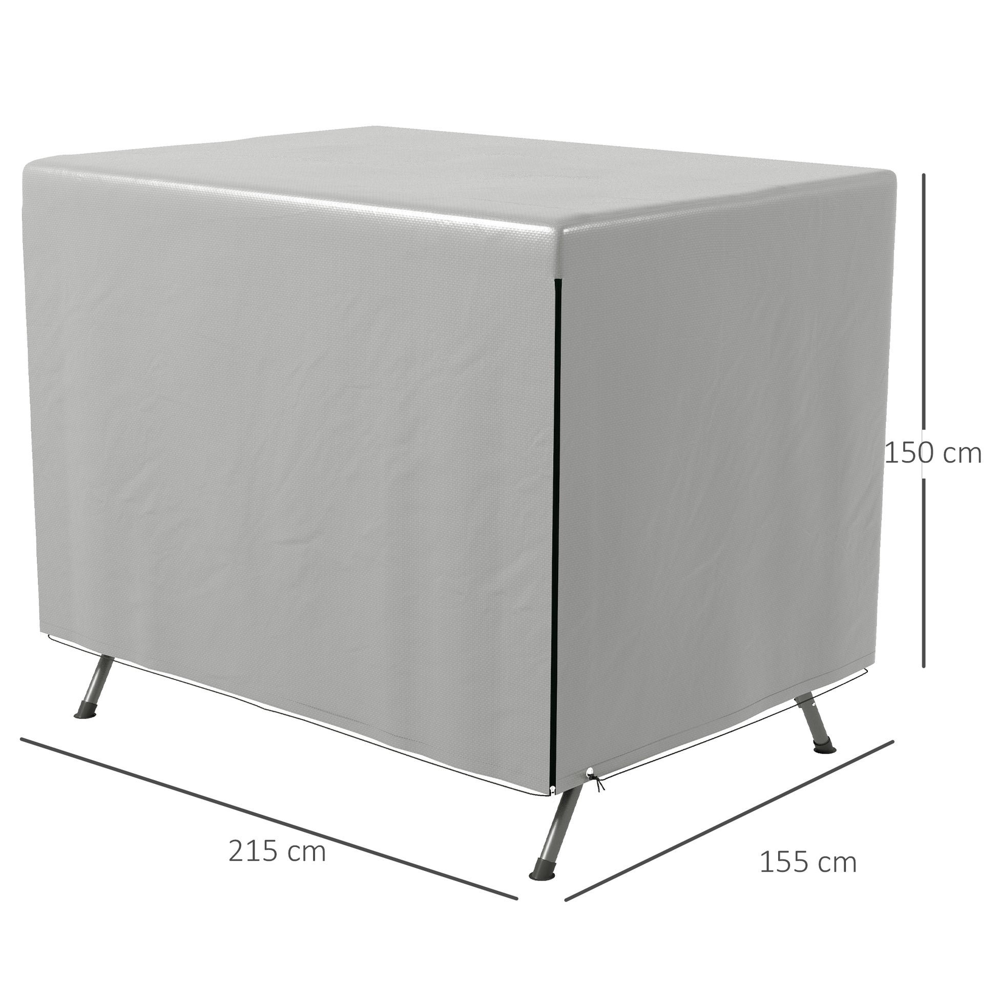 Outsunny Funda Balancín Jardín Funda Columpio Jardín Exterior Cubierta de Columpio con Cremallera Impermeable 215x155x150 cm Gris Claro