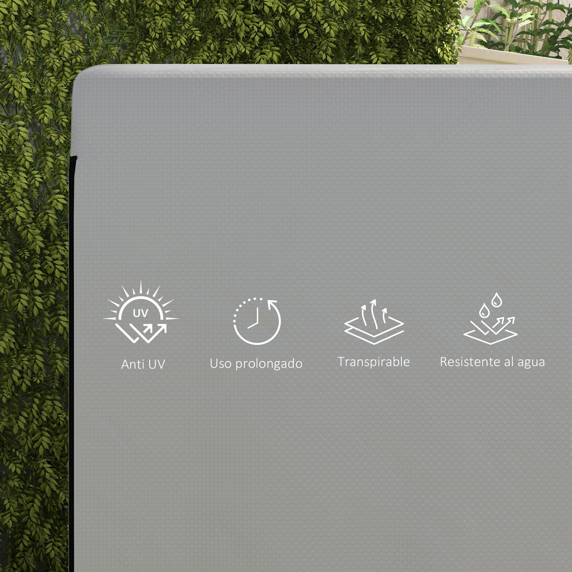 Outsunny Funda Balancín Jardín Funda Columpio Jardín Exterior Cubierta de Columpio con Cremallera Impermeable 215x155x150 cm Gris Claro