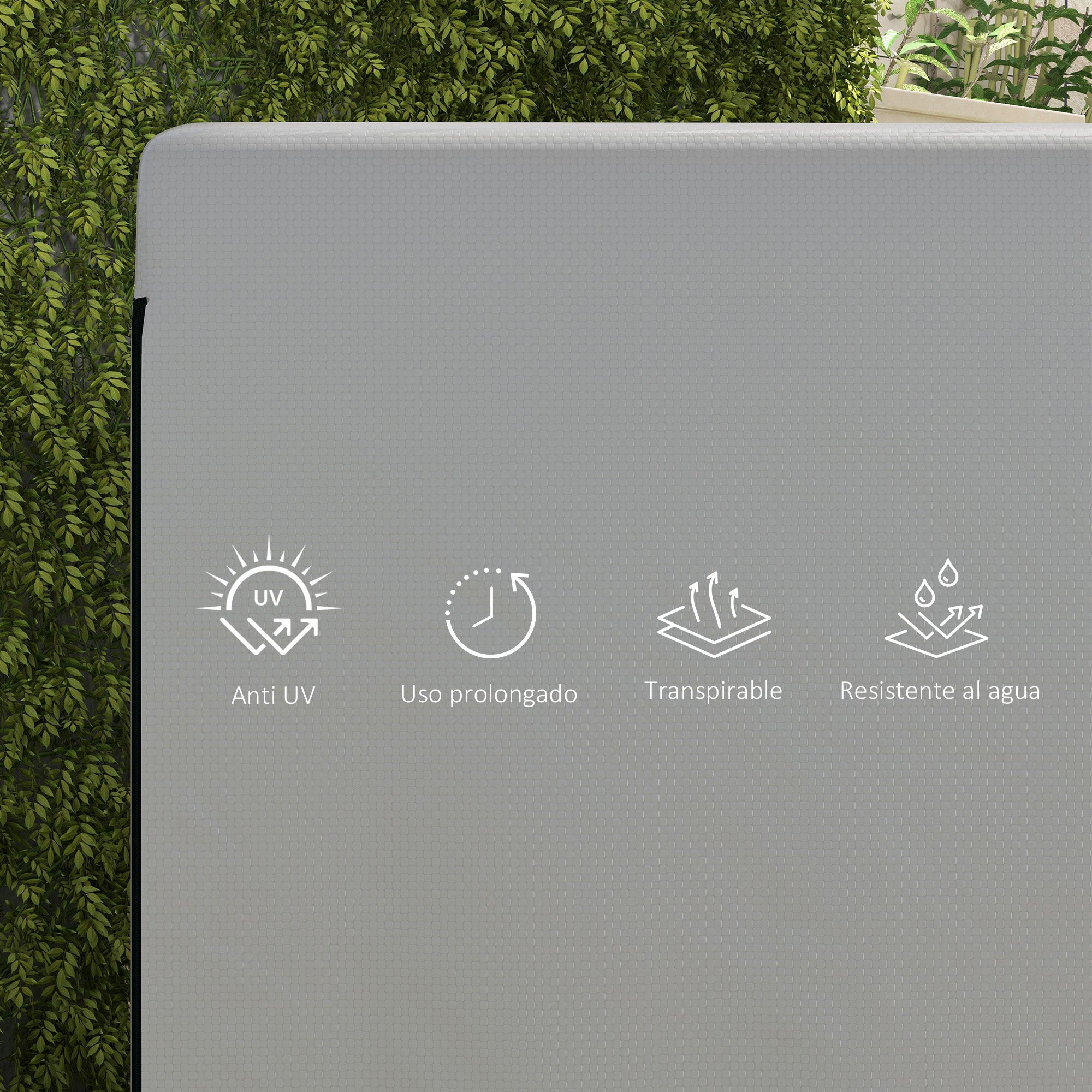 Outsunny Funda Balancín Jardín Funda Columpio Jardín Exterior Cubierta de Columpio con Cremallera Impermeable 215x155x150 cm Gris Claro