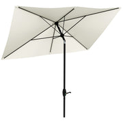 Outsunny Sombrilla de Terraza Exterior 3x2 m Parasol de Terraza Exterior con Ángulo Ajustable Mástil de Aluminio y Protección UV 50+ Sombrilla para Jardín Patio Beige