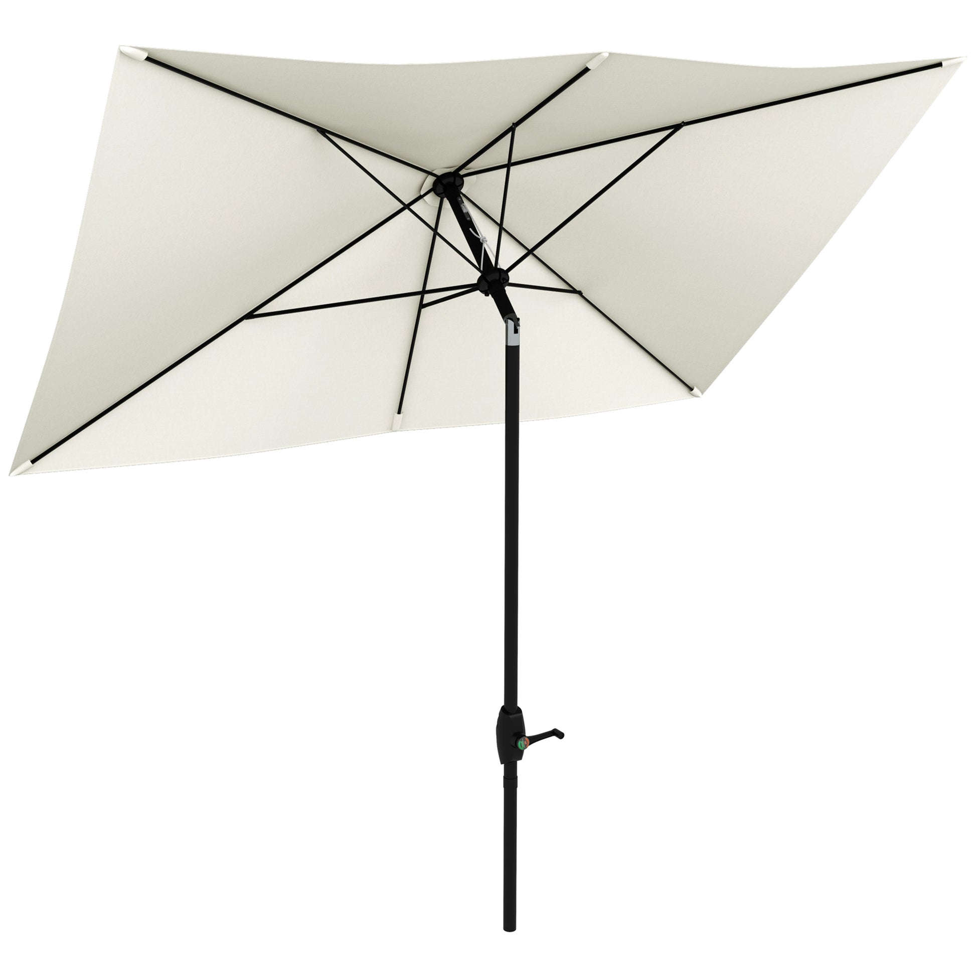 Outsunny Sombrilla de Terraza Exterior 3x2 m Parasol de Terraza Exterior con Ángulo Ajustable Mástil de Aluminio y Protección UV 50+ Sombrilla para Jardín Patio Beige
