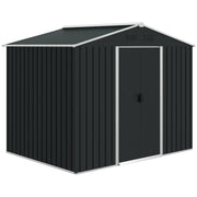 Outsunny Caseta de Jardín Exterior 3,6 m² 236x174x190 cm Cobertizo de Jardín Exterior con 2 Puertas Correderas Techo Inclinado y 4 Ventanas para Patio Terraza Gris
