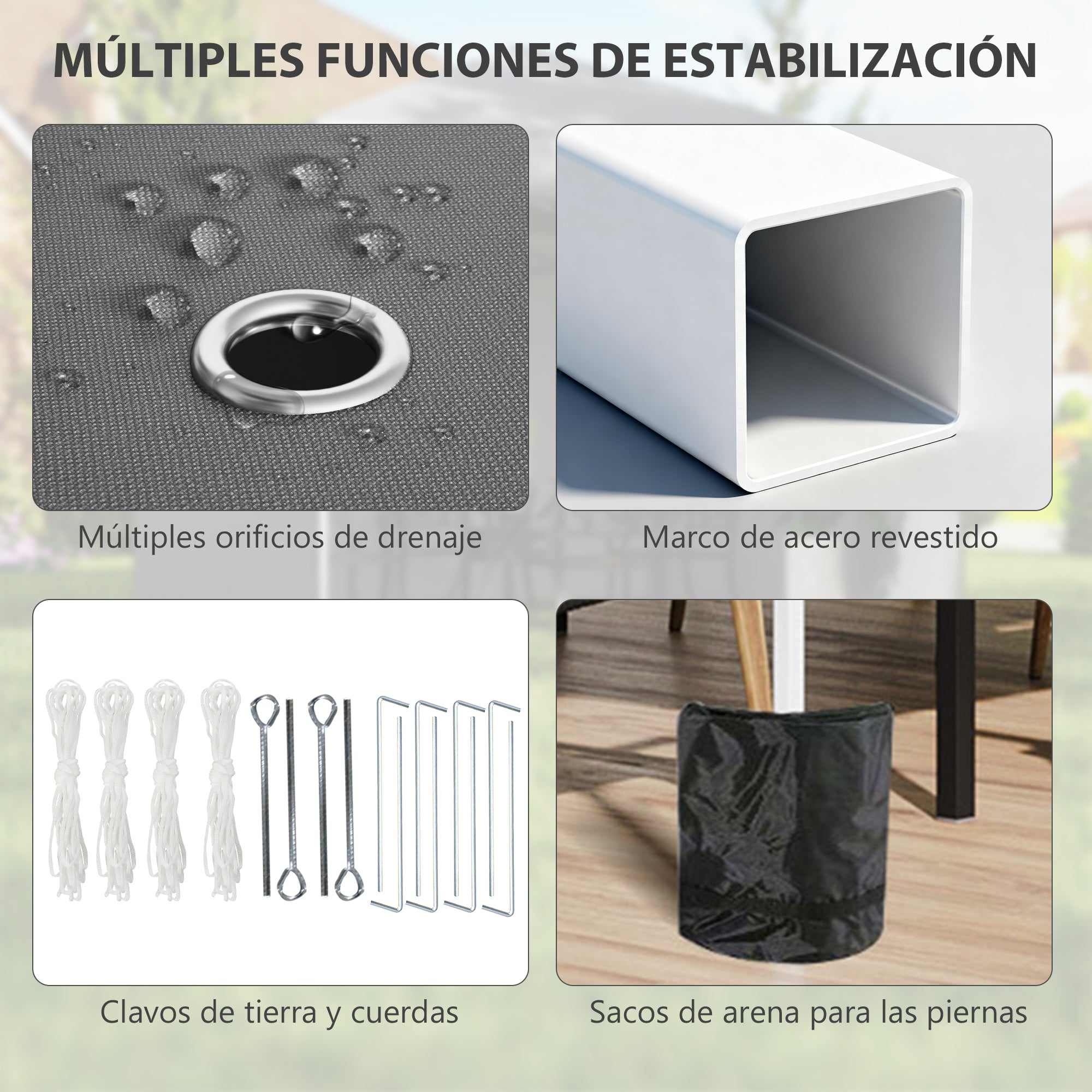 Outsunny Carpa Plegable Pop-up Gazebo 3x3 m Cenador Plegable con 2 Paredes Laterales Anti-UV Altura Ajustable en 3 Niveles Sacos de Arena y Bolsa de Transporte con Ruedas para Camping Gris Oscuro