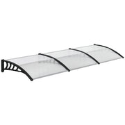 Outsunny Tejadillo de Protección 303x96 cm Marquesina Exterior para Puertas y Ventanas contra Sol y Lluvia con Soporte de Aleación de Aluminio PP Policarbonato Transparente