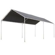 Outsunny Cochera Exterior 3x6 m Carpa Garaje para Coche Impermeable con Toldo de Tela PE y Marco de Acero Galvanizado Pabellón Gazebo para Jardín Patio Gris