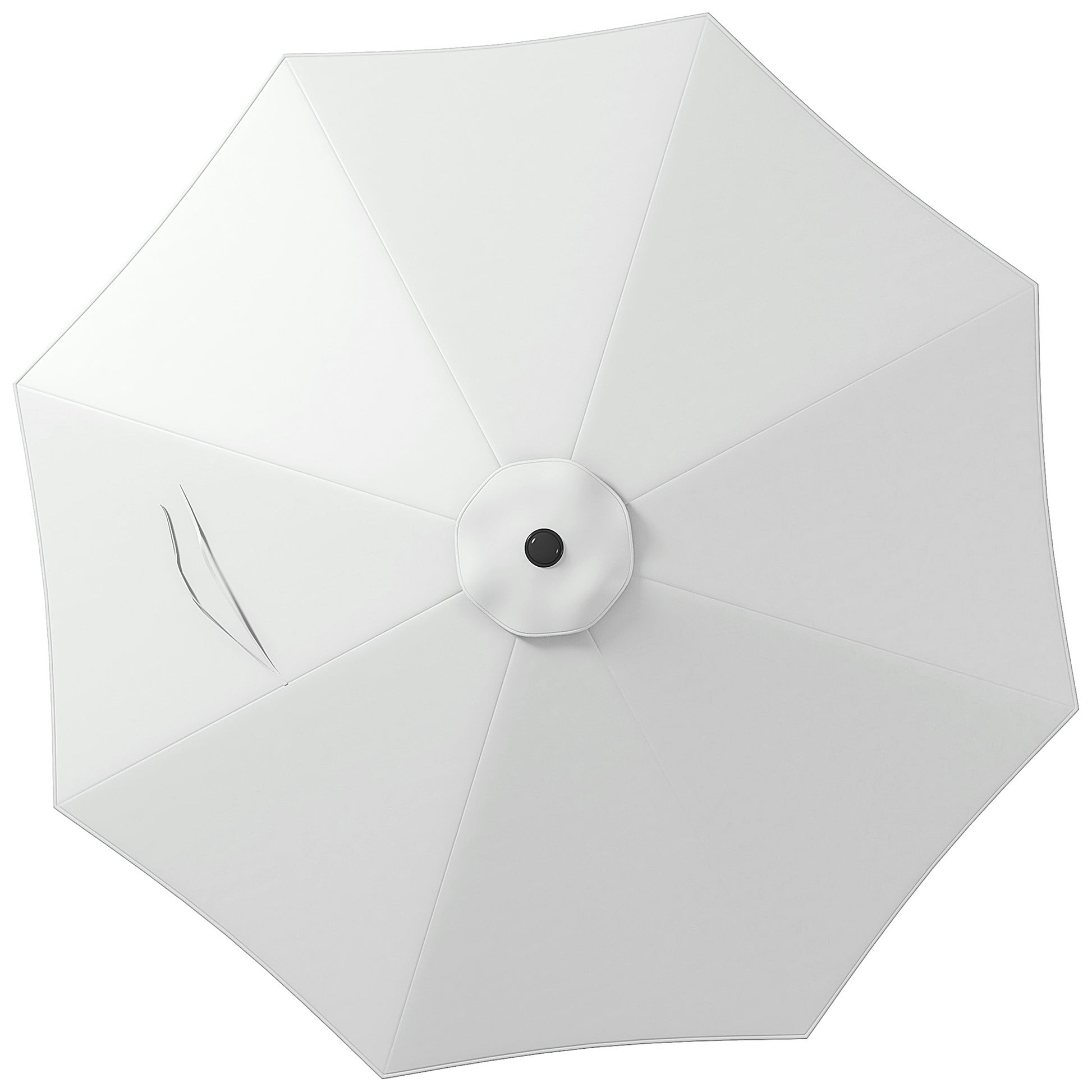Outsunny Toldo de Recambio de Sombrilla de 3 m Toldo de Repuesto para Sombrilla de Patio con Ventilación Superior Cubierta de Repuesto para Parasol de Poliéster para Exteriores Blanco