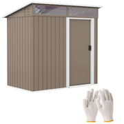 Outsunny Caseta de Jardín Exterior 1,9m² 195x122x182 cm Cobertizo de Jardín Exterior con Base Refuerzo (Suelo NO Incluido) Puerta Corredera Ventanas Cobertizo para Terraza Patio Marrón
