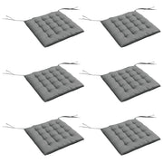 Outsunny Juego de 6 Cojines para Sillas de Comedor, 40x40 cm, 6 Piezas, Cojines para Sillas de Jardín Acolchados con Cintas y Fundas Extraíbles, Gris Oscuro